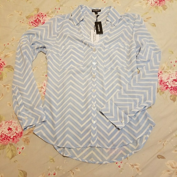 Express Tops - Express chevron button down